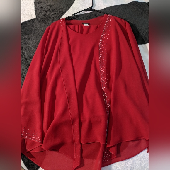 Red sheer skirt set - Picture 6 of 7